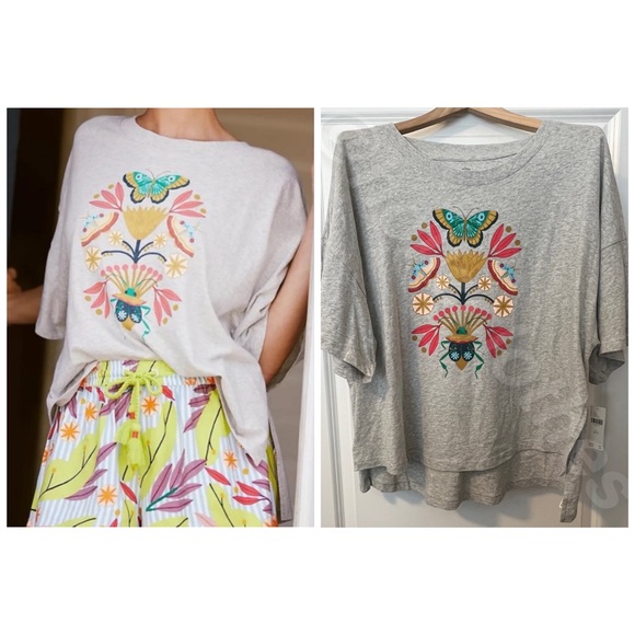 Anthropologie x Mary O’Malley Oversized Nature Graphic Tee XS/S - Picture 2 of 9